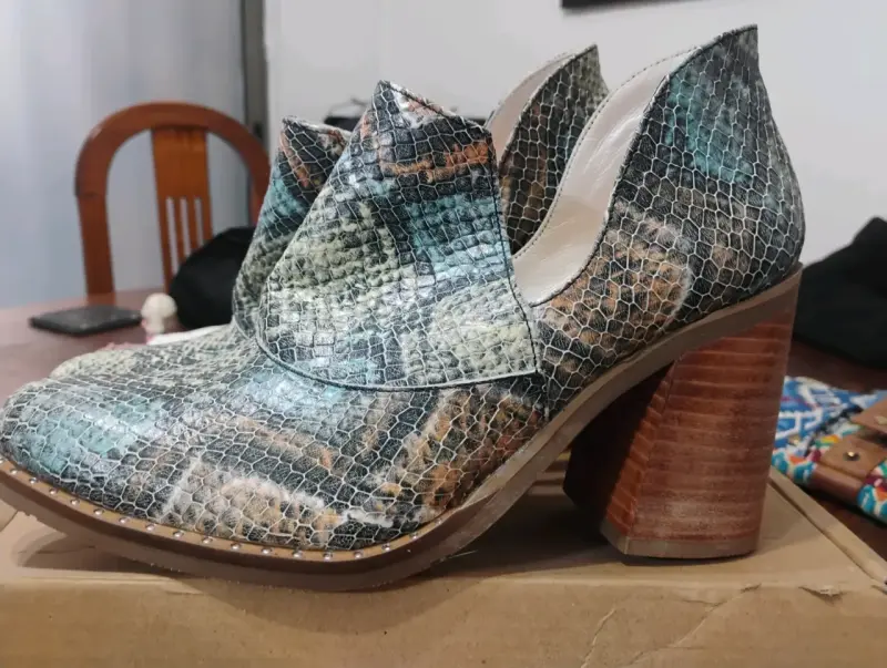 Zapatos de cuero estilo serpiente para mujer - 3