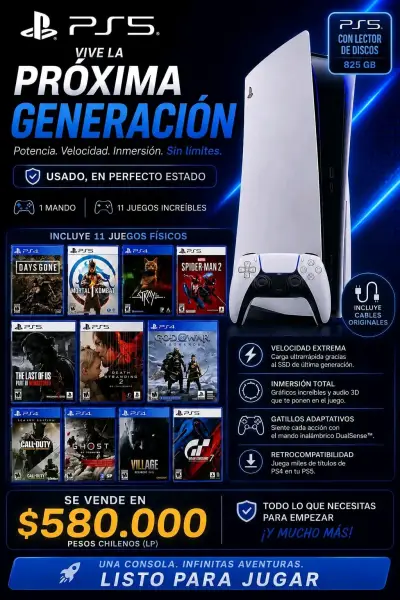Consola PS5 con 11 juegos físicos - miniatura 1