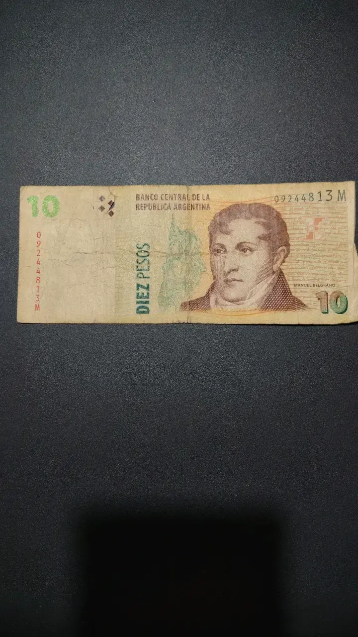 Billete de 10 pesos argentinos antiguo