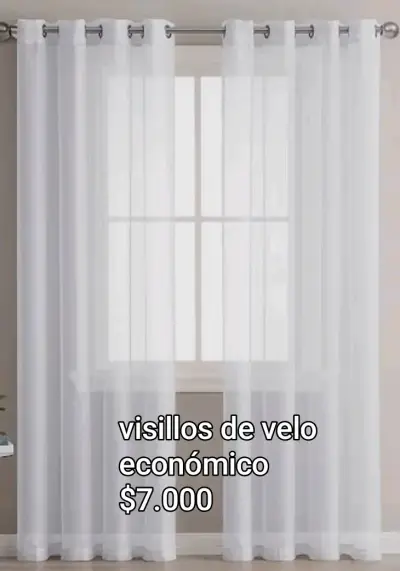 Visillos de velo económicos con ojales - miniatura 2