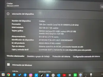 Notebook Alienware M18 R1 - miniatura 4