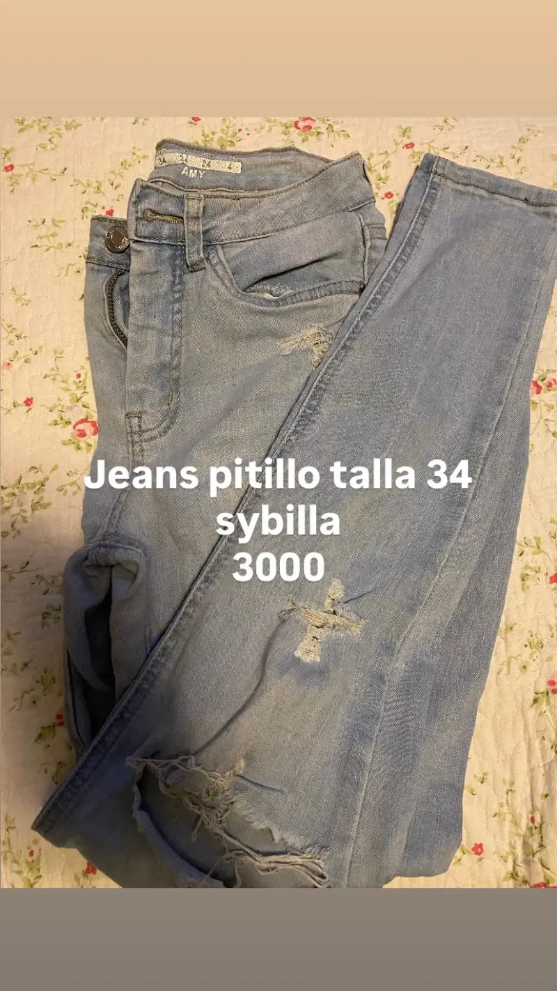 Jeans pitillo Sybilla talla 34 desgastados
