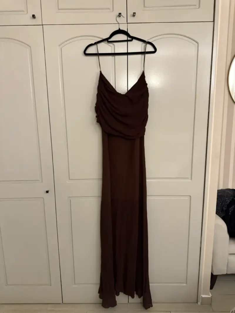 Vestido formal Zara café - 2