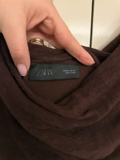 Vestido formal Zara café - miniatura 4