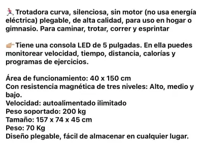 Caminadora Volta sin motor para ejercicio - miniatura 3