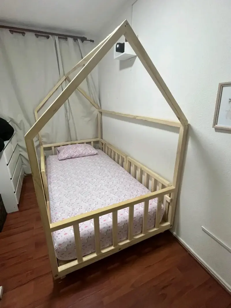 Cama infantil de madera estilo casita - 6