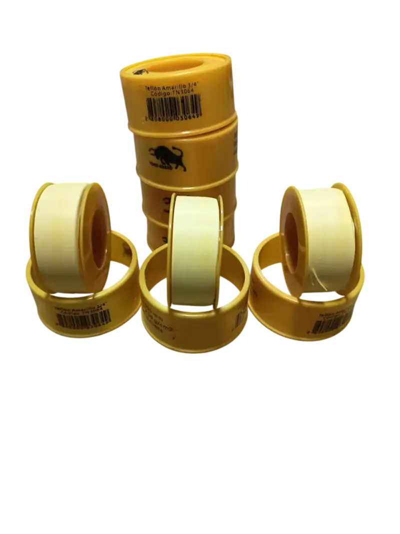 Pack 7 Cintas Teflon Gas Toro Negro 3/4" 6.6M - 1