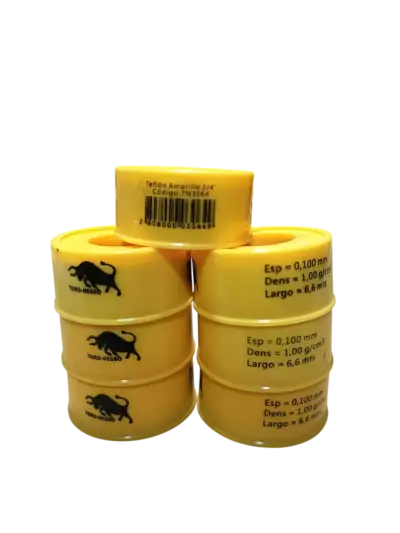 Pack 7 Cintas Teflon Gas Toro Negro 3/4" 6.6M - miniatura 3