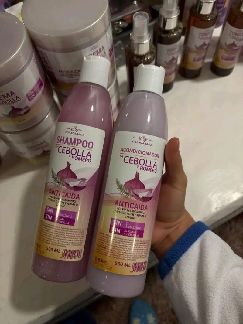 Set de shampoo y acondicionador anticaída de cebolla