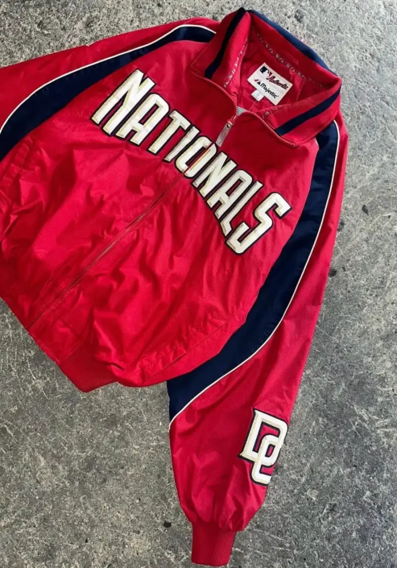 Chaqueta deportiva Majestic Nationals roja M - 1