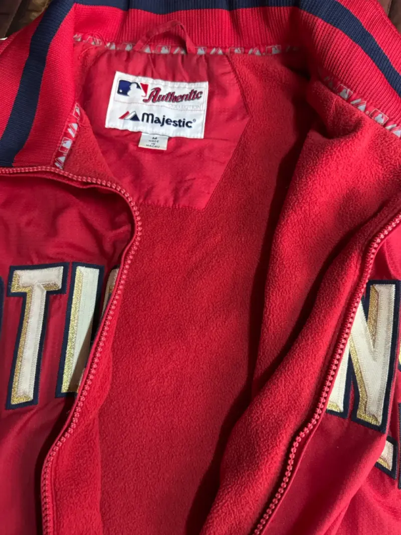 Chaqueta deportiva Majestic Nationals roja M - 3
