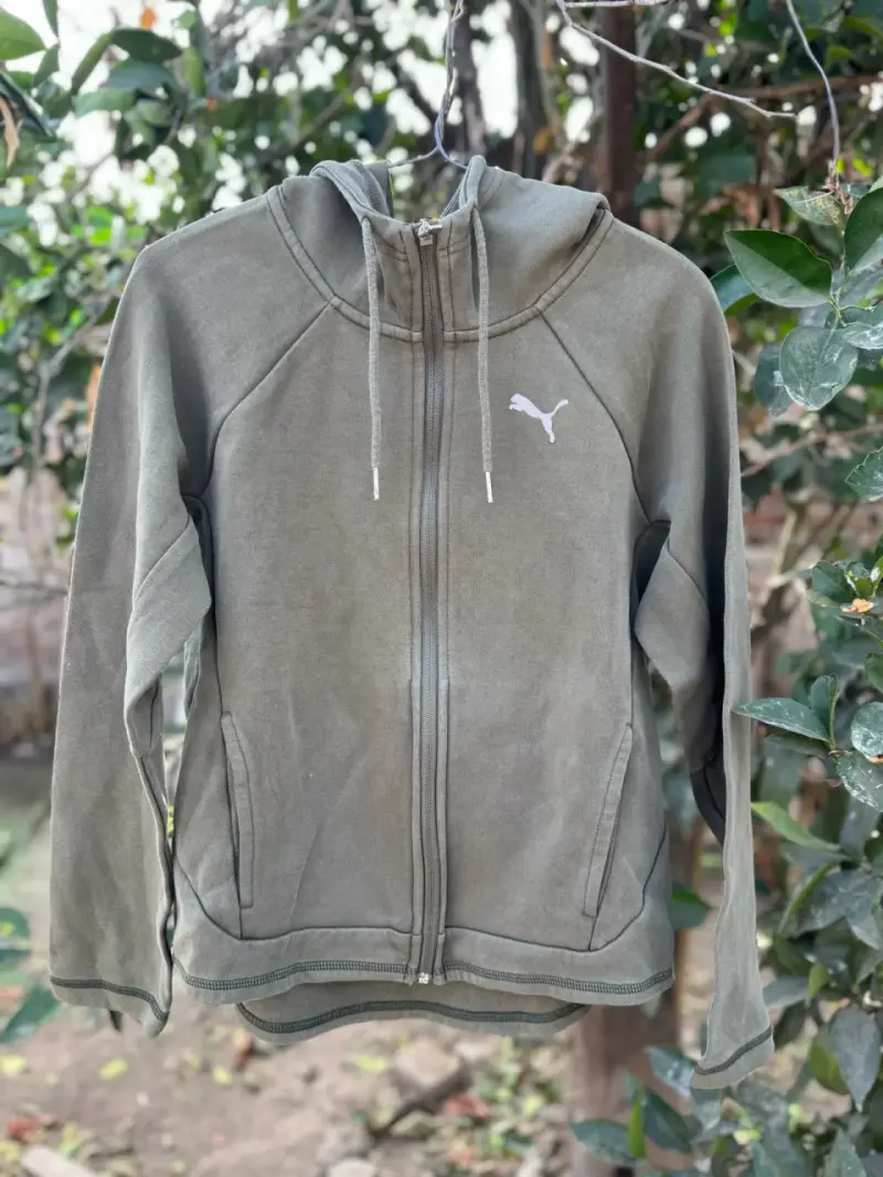 Polerón con capucha Puma verde unisex - 1