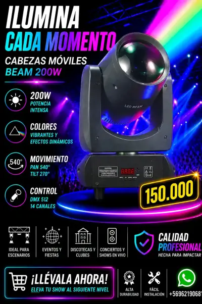 Cabezas móviles beam 200w - miniatura 6