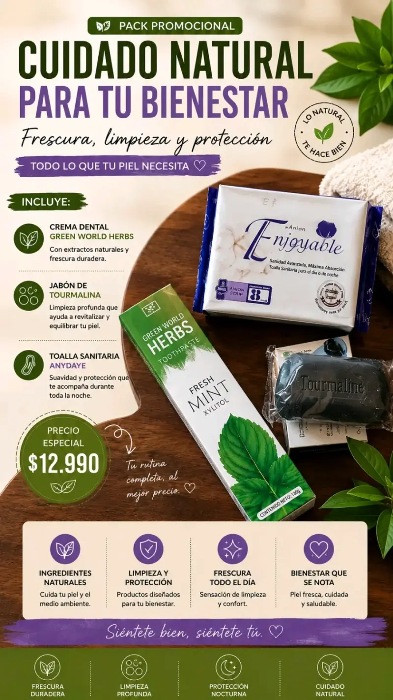 Pack promocional cuidado natural para tu bienestar - 1