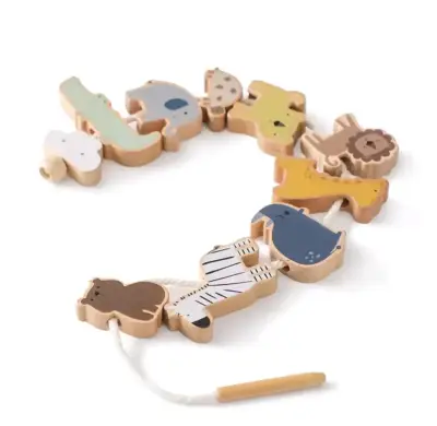 Juguete de madera para ensartar animales - miniatura 1