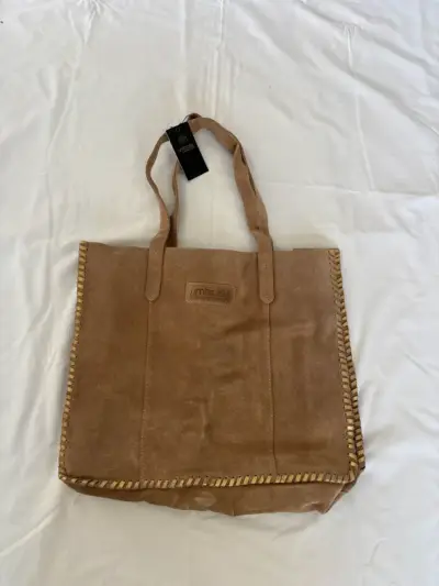 Bolso de gamuza Umbrale color camel - miniatura 1