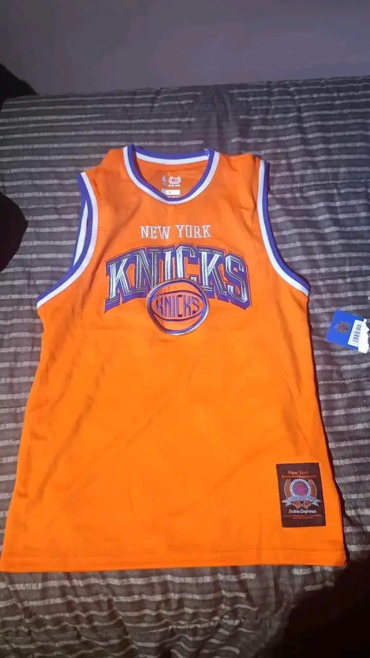 Camiseta New York Knicks naranja sin mangas