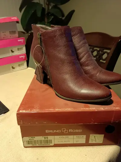 Botines de cuero Bruno Rossi marrón - miniatura 1