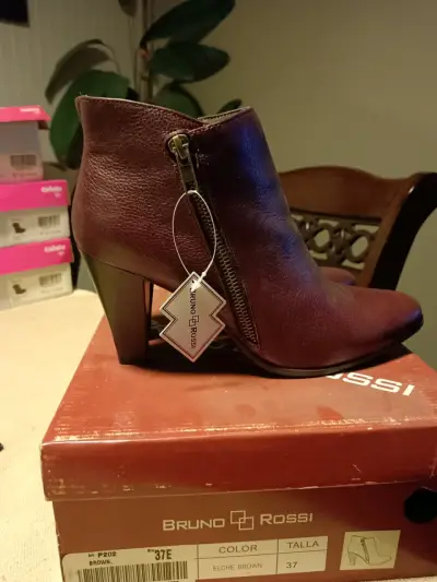 Botines de cuero Bruno Rossi marrón - miniatura 2