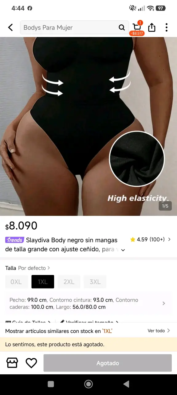 Body negro sin mangas Slaydiva - 3