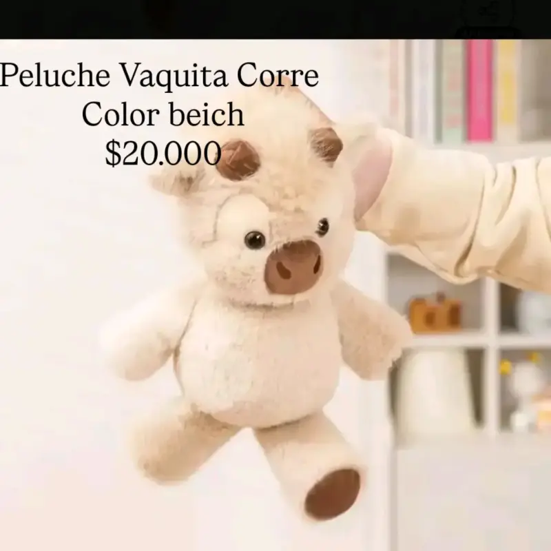 Peluche vaquita corre beige