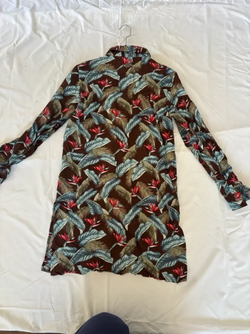 Vestido camisero estampado tropical - 1