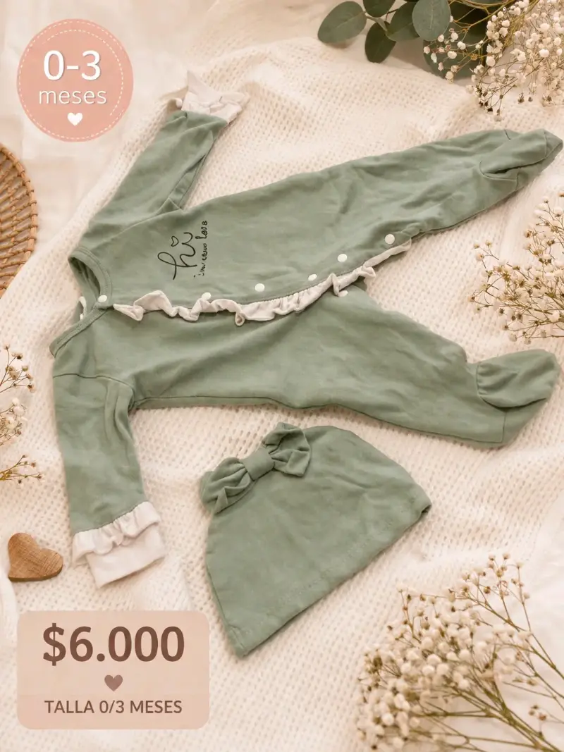 Conjunto de bebé verde 0-3 meses