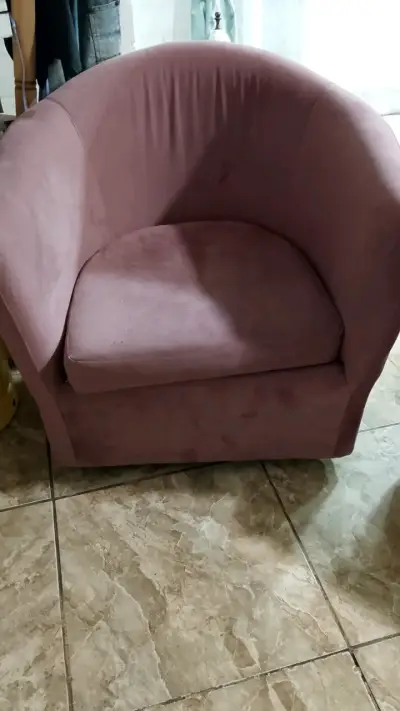 Par de sillones de tela color rosa - miniatura 3