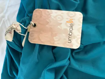 Pantalones anchos color turquesa para mujer - miniatura 3