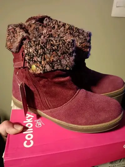Botines de niña Colloky burdeos con forro - miniatura 1