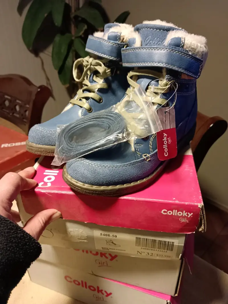 Botas de niña Colloky azul con forro de lana - 1