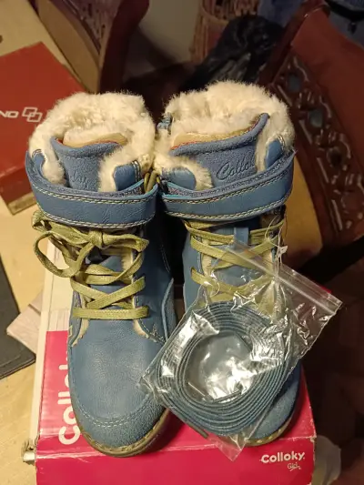 Botas de niña Colloky azul con forro de lana - miniatura 2