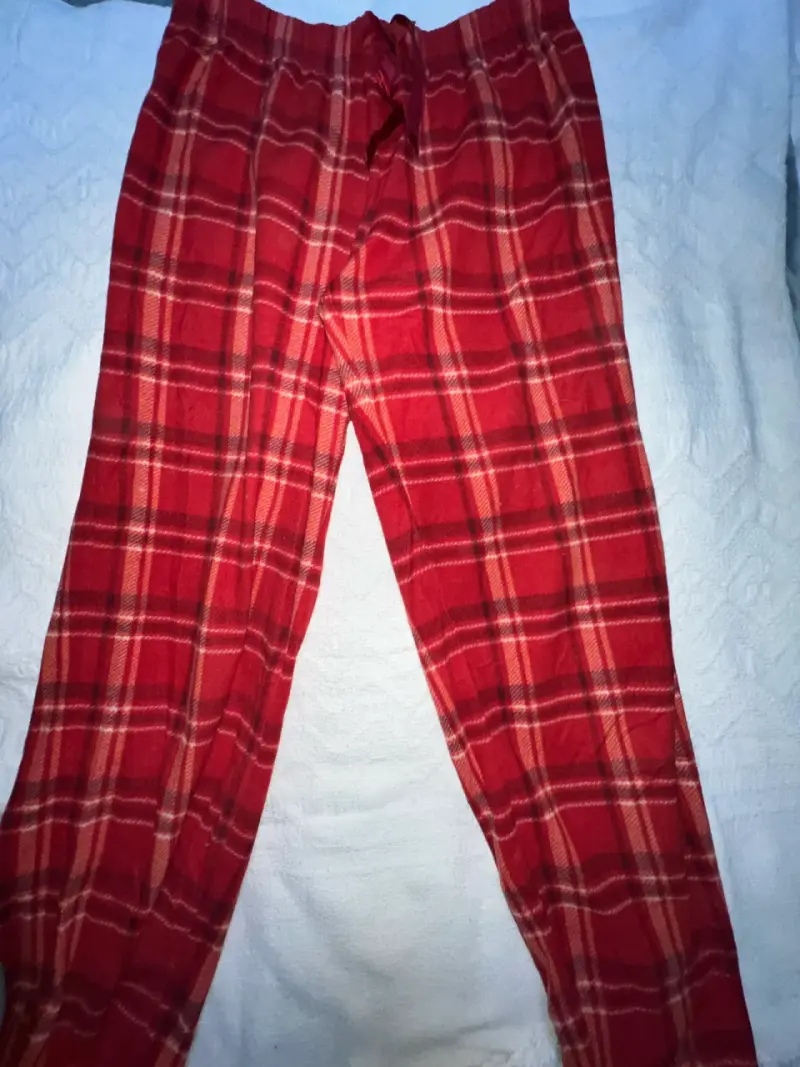 Pantalones de pijama a cuadros rojos talla M - 1