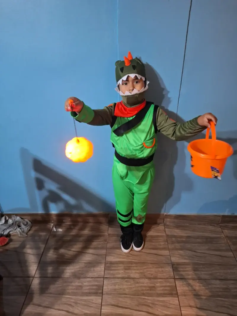 Disfraz infantil de dinosaurio verde - 2