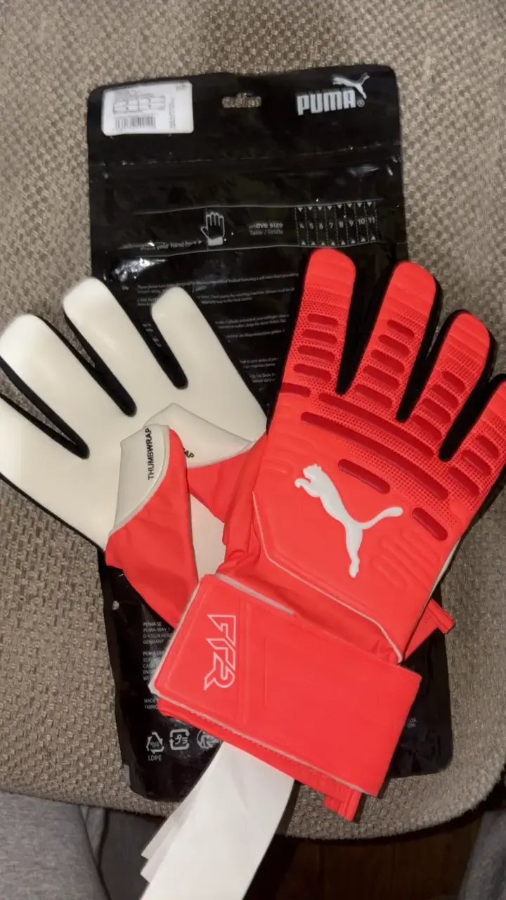 Guantes de arquero Puma naranja fluorescente