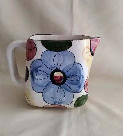 Jarra de cerámica con diseño floral San Juan - miniatura 1