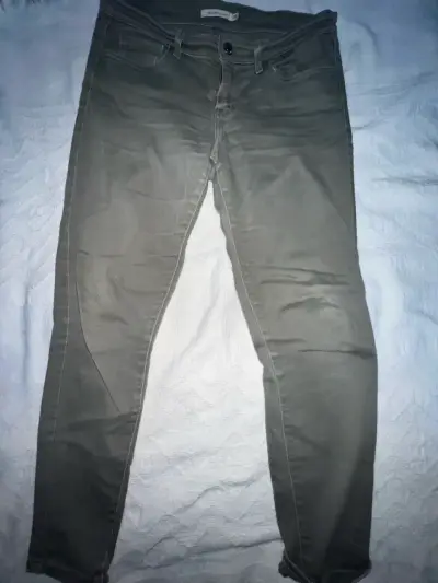 Jeans gris/verde para mujer estilo casual - miniatura 1