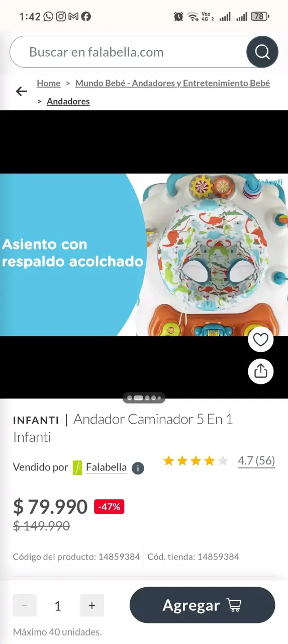 Andador Caminador 5 en 1 Infanti - 4
