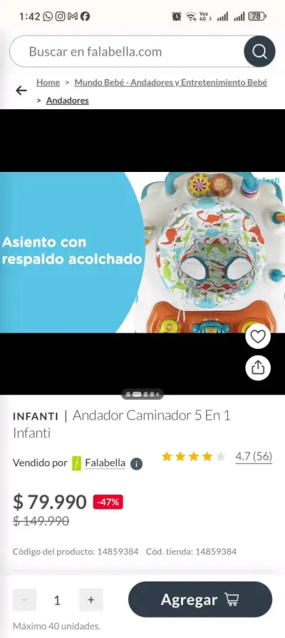 Andador Caminador 5 en 1 Infanti - miniatura 4