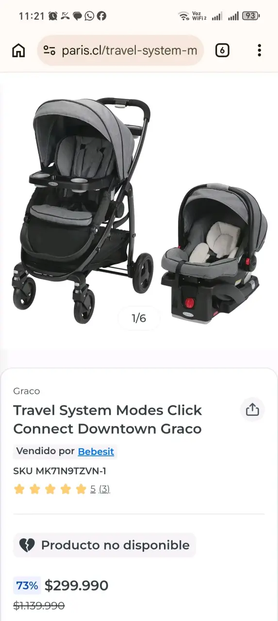 Coche Travel System Graco Modes Click Connect