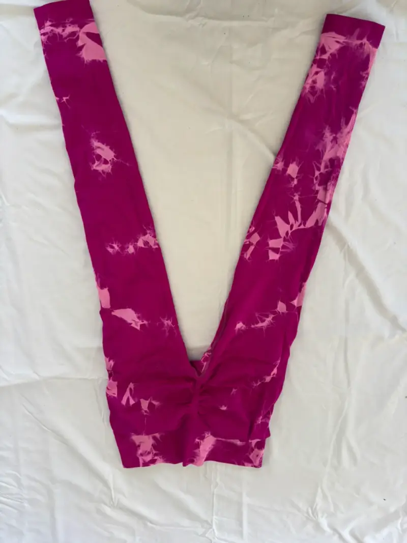 Leggings deportivos fucsia con diseño tie-dye - 2
