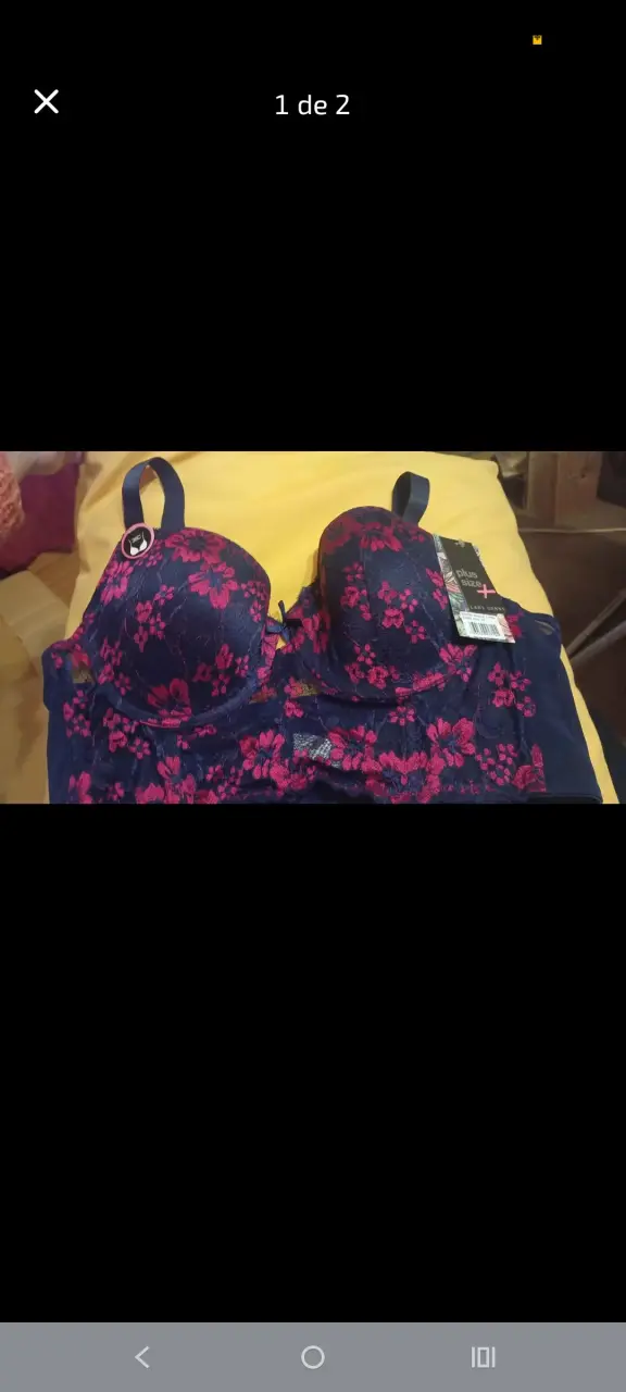 Conjunto de lencería plus size azul floral - 2