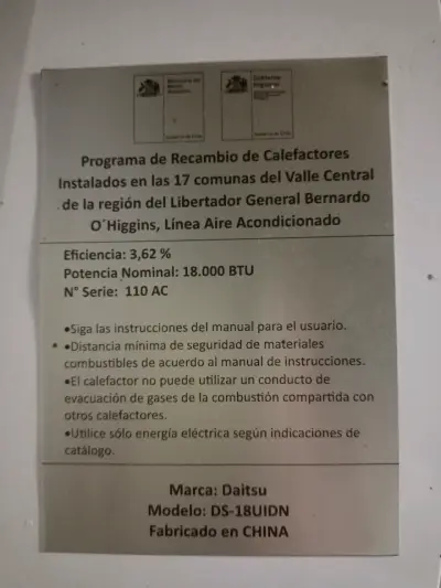 Aire acondicionado Daitsu DS-18UIDN 18000 BTU - miniatura 1