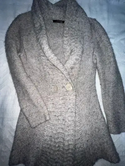 Cárdigan gris de lana con botones Umbrale - miniatura 1
