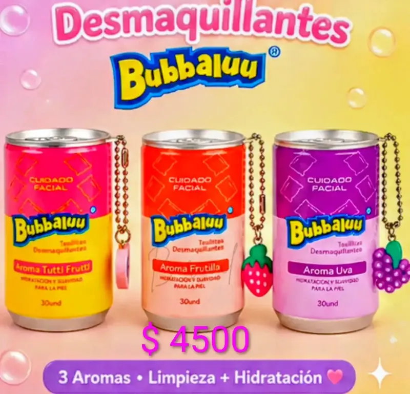 Toallitas desmaquillantes Bubbaluu 3 aromas