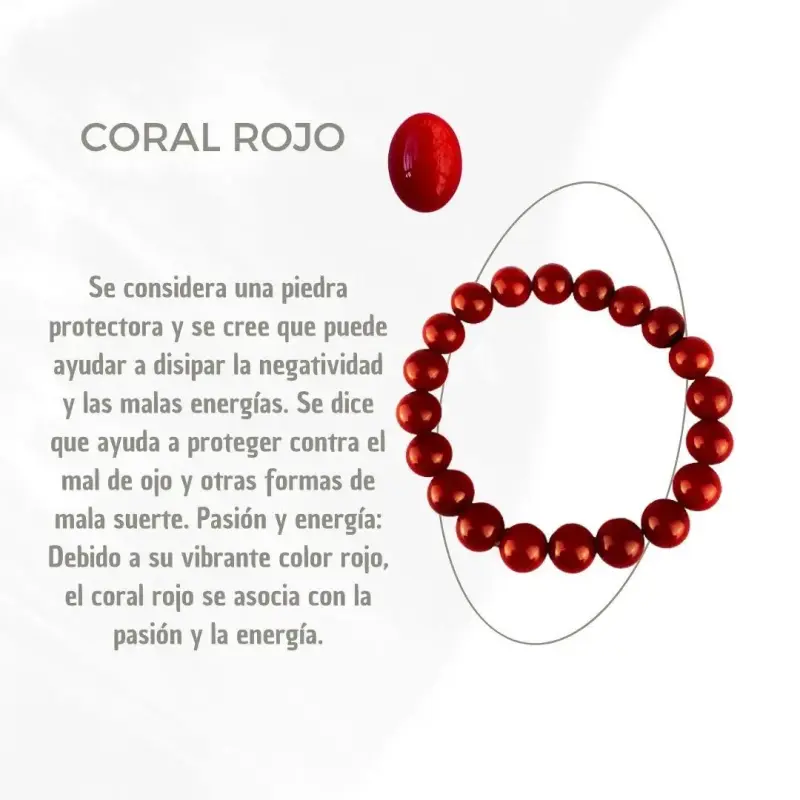 Pulsera de coral rojo protectora