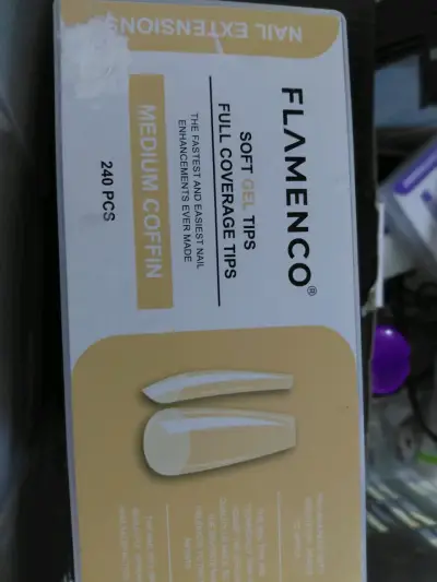 Tips de uñas gel Flamenco medium coffin - miniatura 1