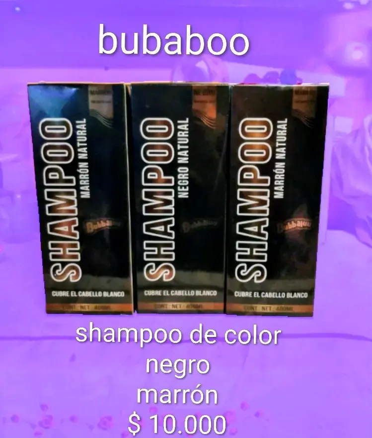 Shampoo colorante Bubaboo negro y marrón
