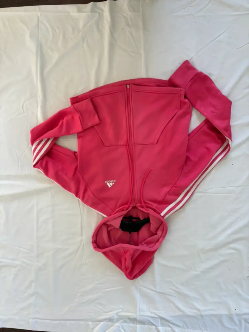 Polerón deportivo rosa con capucha Adidas