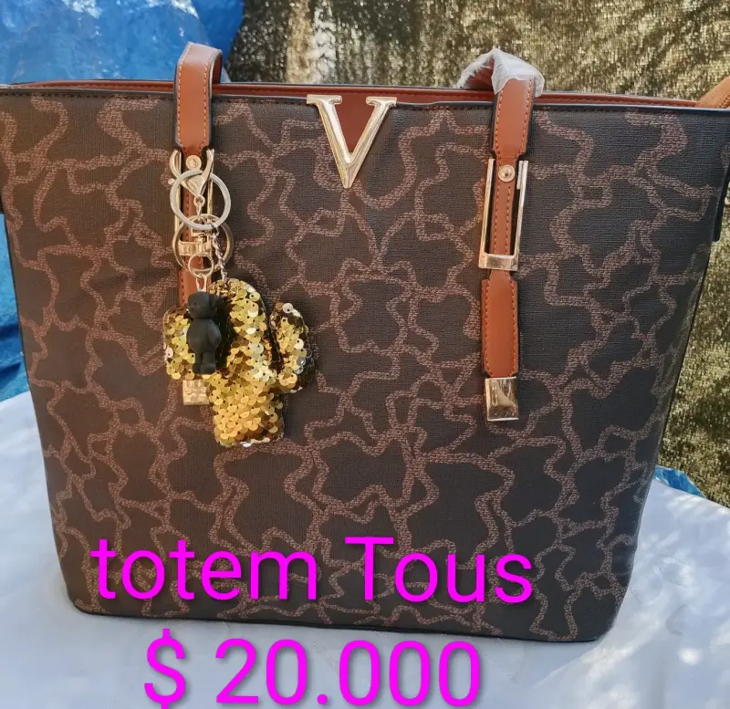 Bolso tote marrón con diseño Tous - 1